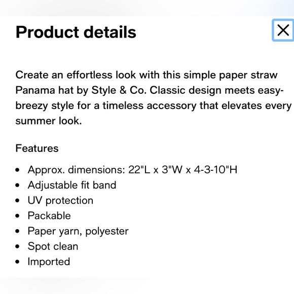 Basic Straw Panama Sun Hat - Natural - Picture 10 of 11